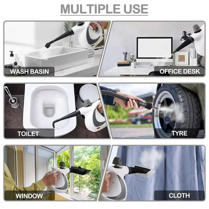 Handheld Steam Cleaner Carpet Sofa Car Portable Pressurized Steamer 9 Piece Accessory Set
